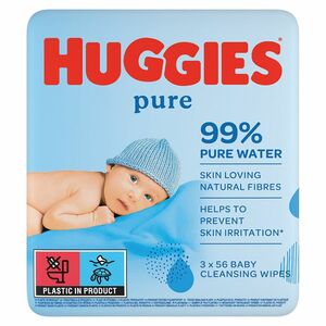 HUGGIES Dětské vhčené ubrousky Pure Triplo 3x56 kusů obraz