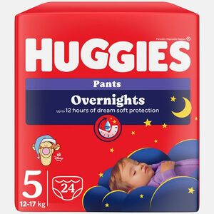 HUGGIES Dětské plenky Overnights Pants 5 velikost 12-17 kg 24 kusů obraz