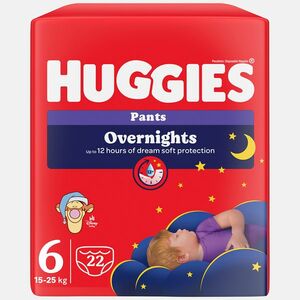 HUGGIES Dětské plenky Overnights Pants 6 velikost 15-25 kg 22 kusů obraz