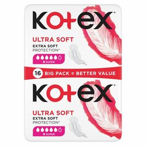 KOTEX Ultra Soft Dámské hygienické vložky Super 16 kusů obraz