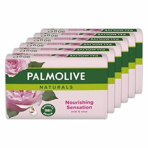 PALMOLIVE Naturals Tuhé mýdlo Milk & Rose 6x 90 g obraz