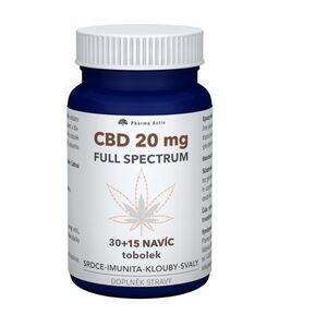 PHARMA ACTIV CBD 20 mg full spectrum 30 + 15 tobolek NAVÍC obraz