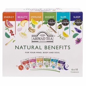 AHMAD TEA Natural benefits selection bylinné a zelené čaje 60 sáčků obraz