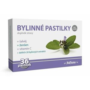 Medpharma Bylinné pastilky bez cukru šalvěj 36 ks obraz