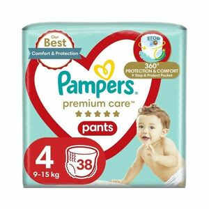 Pampers Premium Care vel. 4 9-15 kg plenkové kalhotky 38 ks obraz