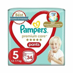 Pampers Premium Care vel. 5 12-17 kg plenkové kalhotky 34 ks obraz