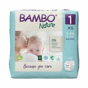 Bambo Nature 1 S 2-4 kg dětské pleny 22 ks obraz