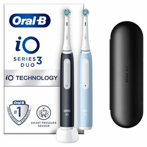 Oral-B iO Series 3 Duo elektrický zubní kartáček 2 ks Black+Ice Blue obraz