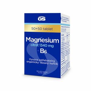 GS Magnesium citrát 1340 mg + B6 50+50 tablet obraz