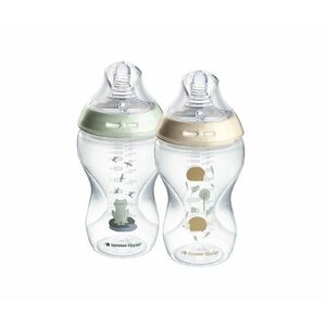 Tommee Tippee Natural Start Samosterilizační kojenecká lahev s Anti-colic savičkou Střední průtok 3m+ 340 ml 2 ks ježek obraz