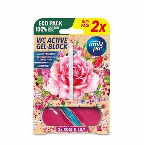 Ambi Pur WC Active gel-blok růže & lilie 2x45 g obraz