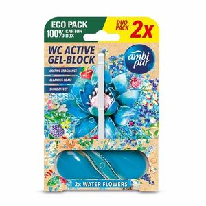 Ambi Pur WC Active gel-blok vodní květy 2x45 cm obraz