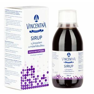 VINCENTKA Sirup s jitrocelem a mateřídouškou 200 ml obraz