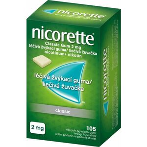 NICORETTE ® Classic Gum 2 mg léčivá žvýkací guma pro odvykání kouření 105 ks obraz