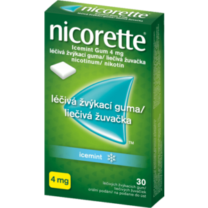 NICORETTE Icemint Gum 4mg léčivá žvýkací guma pro odvykání kouření 30 ks obraz