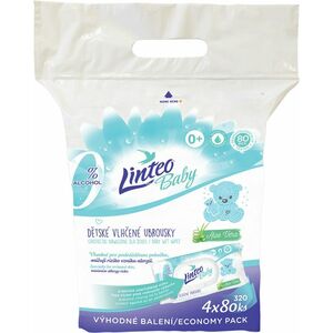 LINTEO Baby Vlhčené ubrousky s Aloe vera 4 x 80 ks obraz