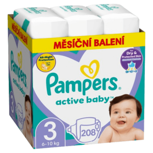 PAMPERS Active Baby plenky vel. 3, 6-10 kg, 208 ks obraz