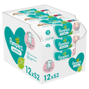 PAMPERS Sensitive Vlhčené ubrousky 12 x 52 ks obraz