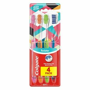 COLGATE Twister Design Edition zubní kartáček měkký 4 ks obraz