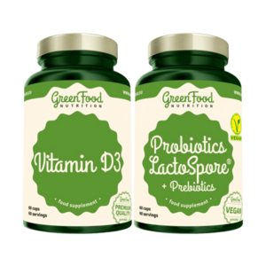 GREENFOOD NUTRITION Probiotics Lactospore® + Prebiotics +Vitamin D3 2 x 60 kapslí obraz