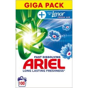 ARIEL prací prášek + Touch Of Lenor Fresh Air, 100 praní 5.5 kg obraz