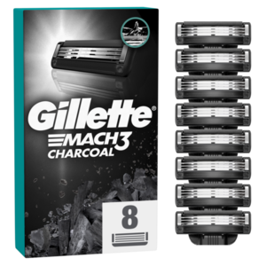 GILLETTE Mach3 Charcoal Náhradní hlavice do holicího strojku pro muže 8 ks obraz