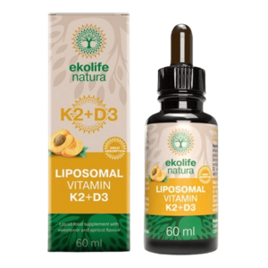 EKOLIFE NATURA Liposomal Vitamin K2 + D3 meruňka 60 ml obraz