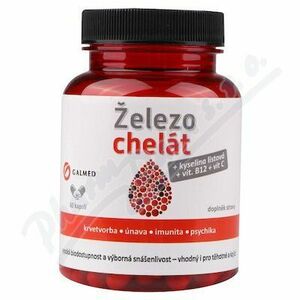 GALMED Železeo chelát + Vitamín B9, B12, C 60 kapslí obraz