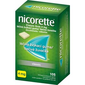 NICORETTE ® Classic Gum 4 mg léčivá žvýkací guma pro odvykání kouření 105 ks obraz