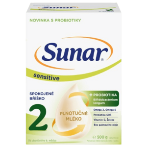 SUNAR Sensitive 2 pokračovací kojenecké mléko, 500 g obraz