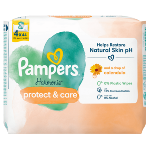 PAMPERS Harmonie Protect & Care Dětské Čisticí Ubrousky 4 x 44 ks obraz