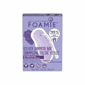 FOAMIE Tuhý šampón na zesvětlené vlasy Silver Linings 80 g obraz