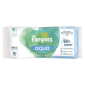 PAMPERS Harmonie Aqua Plastic Free Vlhčené ubrousky 48 ks obraz