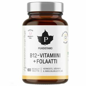 PUHDISTAMO Vitamin B12 Folate, Malina 60 pastilek obraz