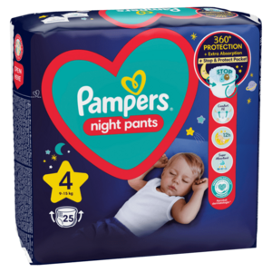 PAMPERS Night Pants Kalhotkové plenky vel. 4, 9-15 kg, 25 ks obraz