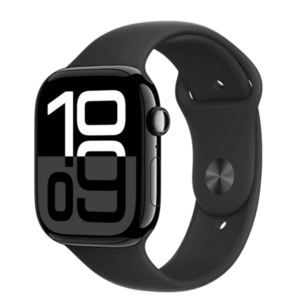 APPLE Watch Series 10 GPS + Cellular 46mm Jet Black Aluminium Case with Black Sport Band - M/L obraz