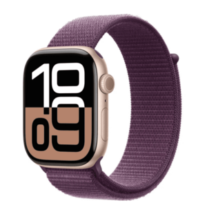 APPLE Watch Series 10 GPS + Cellular 46mm Rose Gold Aluminium Case with Plum Sport Loop obraz