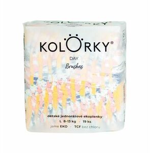 KOLORKY DAY Jednorázové eko plenky vel. L 8-13 kg 19 ks štětce obraz