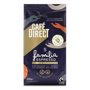 Cafédirect Familia Espresso SCA 82 zrnková káva 200 g obraz