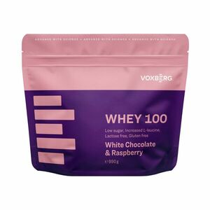 Voxberg Whey Protein 100 990g - bílá čokoláda s malinou obraz