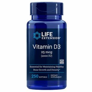 Life Extension Vitamin D3 25mcg (1000 IU) - 250 tobolek obraz