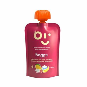 Beggs BIO Kapsička dětská rýže, jogurt, banán, mango, maliny 6m+ 120 g obraz