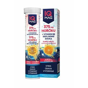 IQ Mag Hořčík 375 mg + B6 pomeranč 20 šumivých tablet obraz