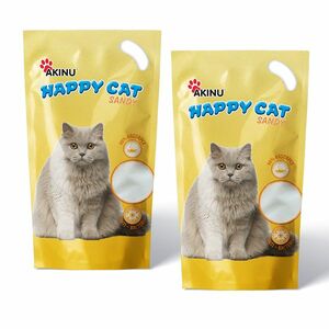 Akinu HAPPY CAT Sandy Silika gel (jemný - 0, 5 - 2 mm) stelivo pro kočky 2 x 7, 2 l obraz