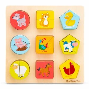 New Classic Toys Dřevěné vkládací puzzle - tvary a zvířata obraz