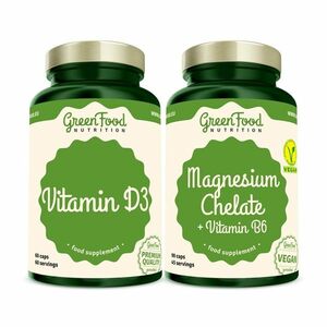 GreenFood Nutrition Magnesium Chelate + Vitamin D3 dvojbalení 90+60 kapslí obraz