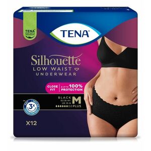 Tena Silhouette Low Waist Black Plus M inkontinenční kalhotky 12 ks obraz