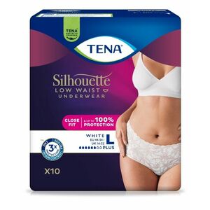 Tena Silhouette Low Waist White Plus L inkontinenční kalhotky 10 ks obraz