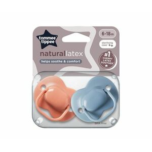 Tommee Tippee Dudlík Cherry latex 6-8m 2 ks růžová-modrá obraz