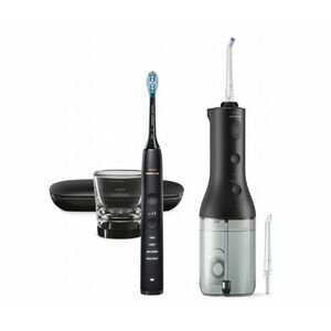 Philips Sonicare DiamondClean + PowerFlosser HX3886/43 sonický zubní kartáček + ústní sprcha 2 ks black obraz